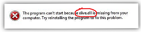 Popravak pogreške datoteka Xlive.dll