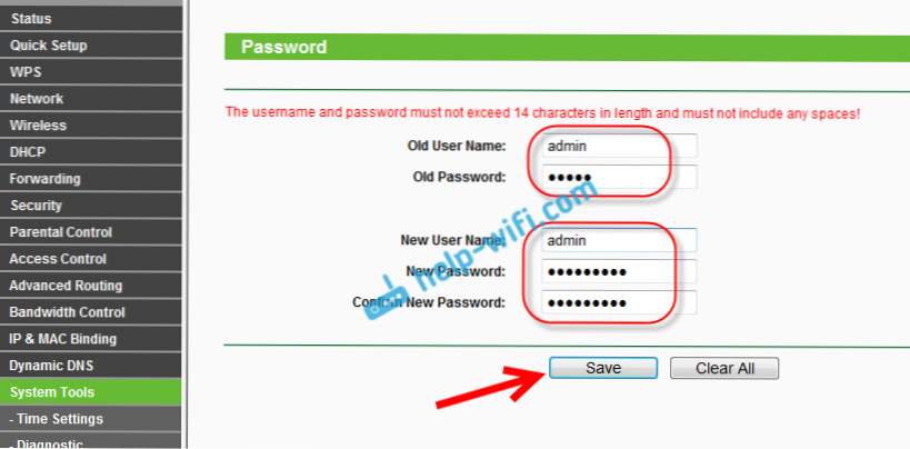 Kako promijeniti lozinku na ruteru s administratora na drugi? Promijenite lozinku za ulazak u usmjerivač