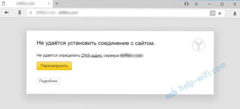 Nie można ustanowić połączenia z witryną. Witryny nie otwierają się w przeglądarce Yandex