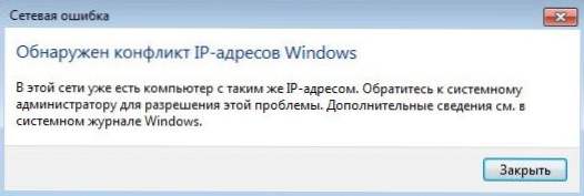 Zistil sa konflikt adresy IP systému Windows. Čo robiť