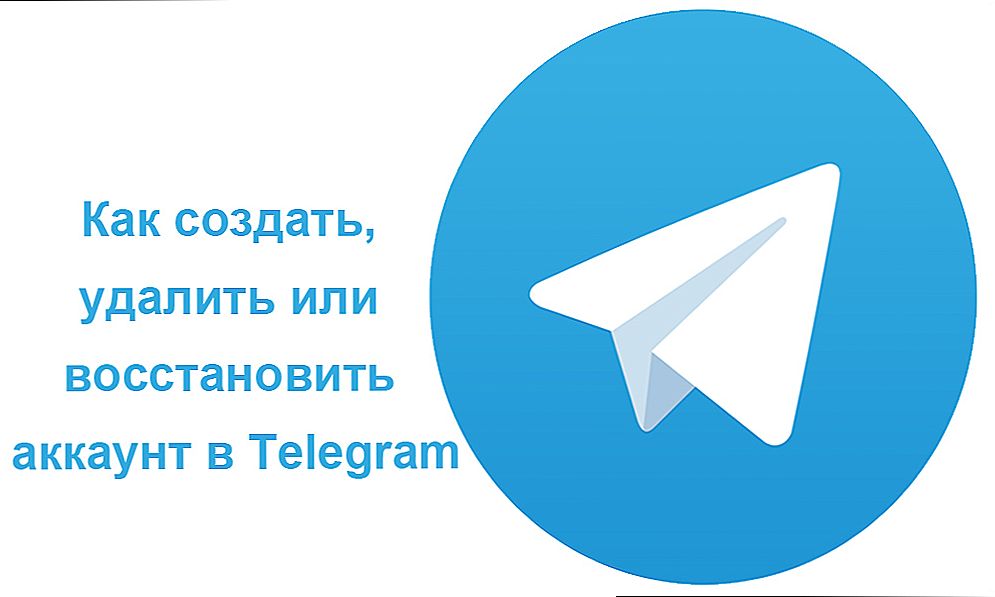 Tri jednostavna operacija općeg upravljanja - stvaranje, obnavljanje i brisanje računa u "Telegramu"